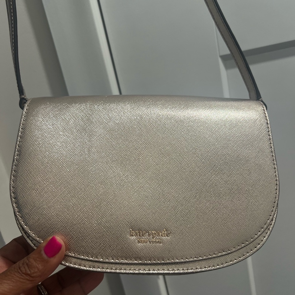 Kate Spade gold metallic Crossbody Bag with Elegant Design